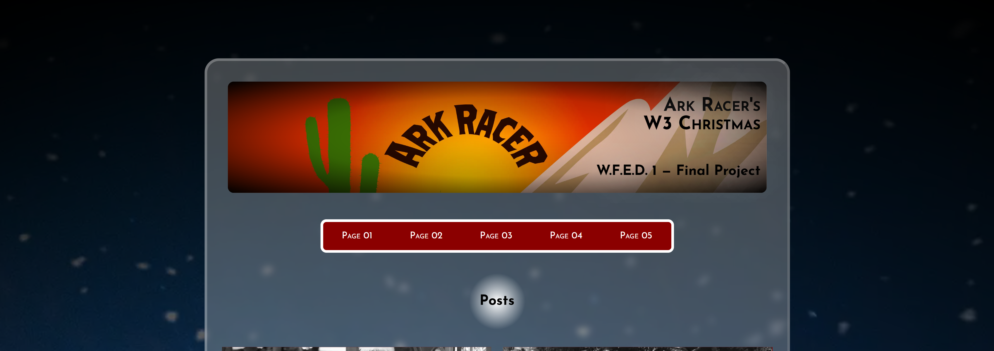 A screenshot of the header and primary navigation of this project.