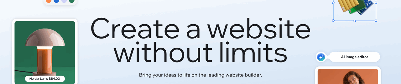 A screenshot of the official Wix website.