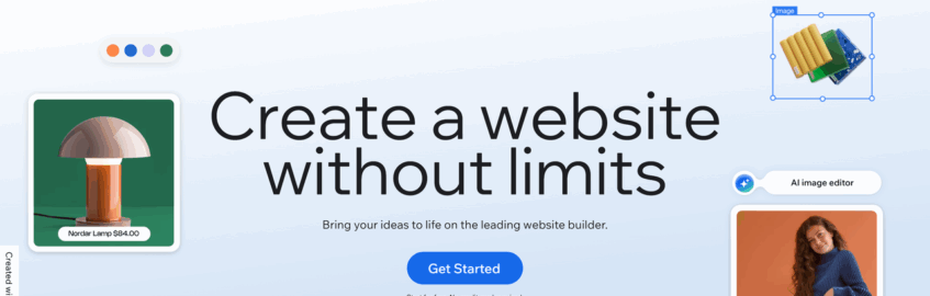 A screenshot of the official Wix website.