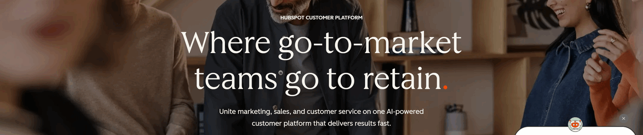 A screenshot of the official HubSpot website.